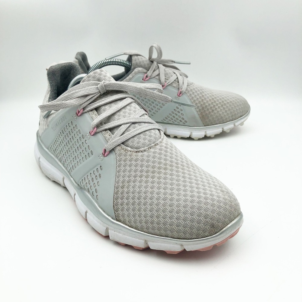 Adidas Shoes Womens 7 Climacool Cage Golf Shoes Grey Silver Pink Sneakers